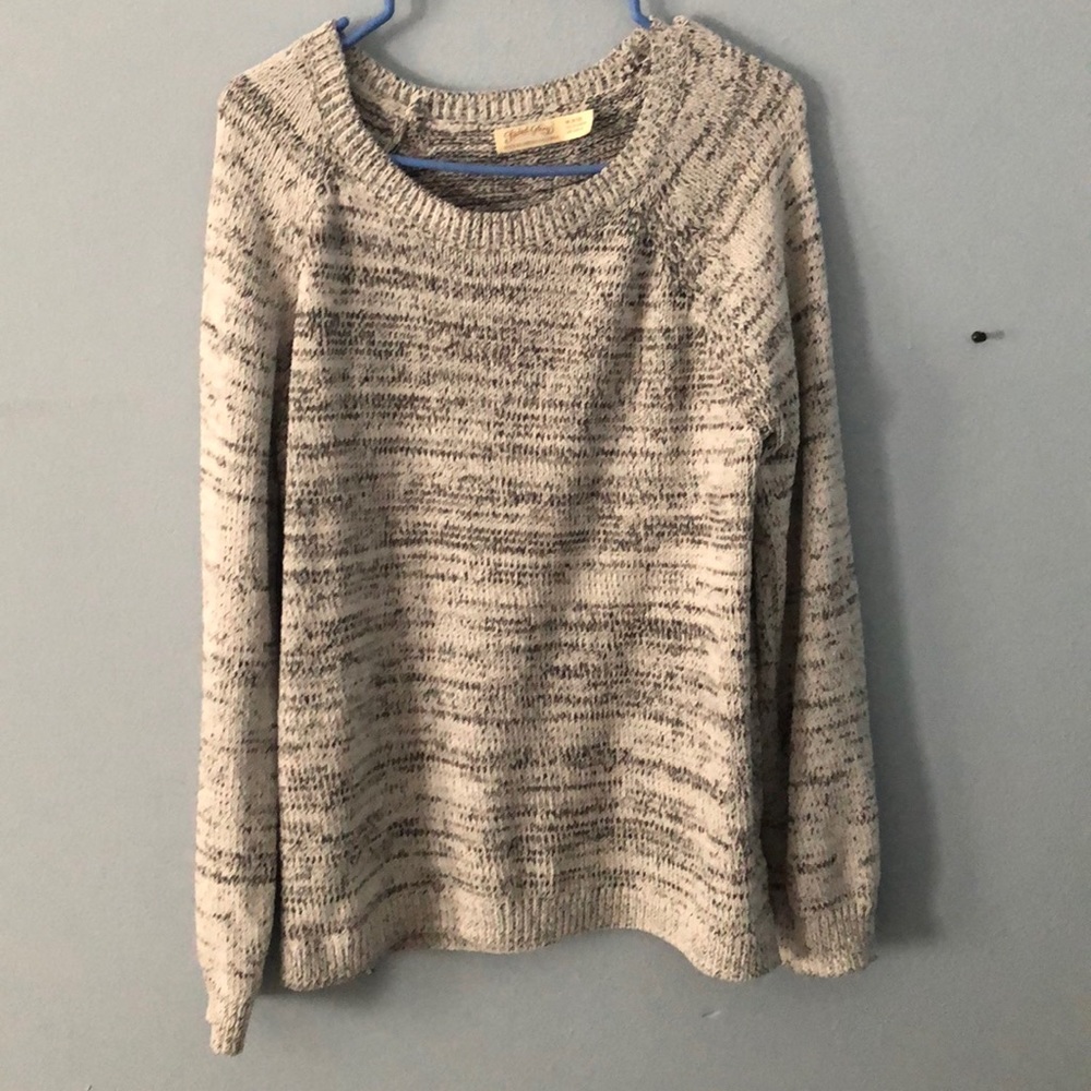 A light gray and black sweater